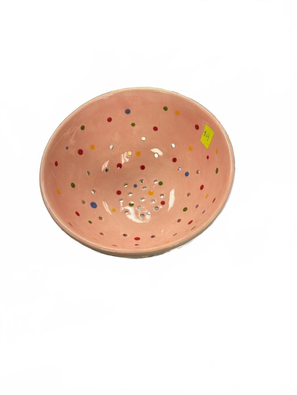 Handmade Ceramic Colander Bowl Glazed Stoneware 8-10